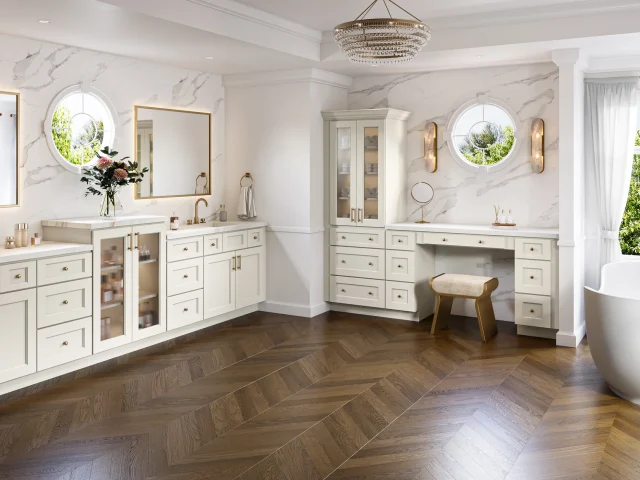 Brooklyn Pearl bathroom vanity cabinets