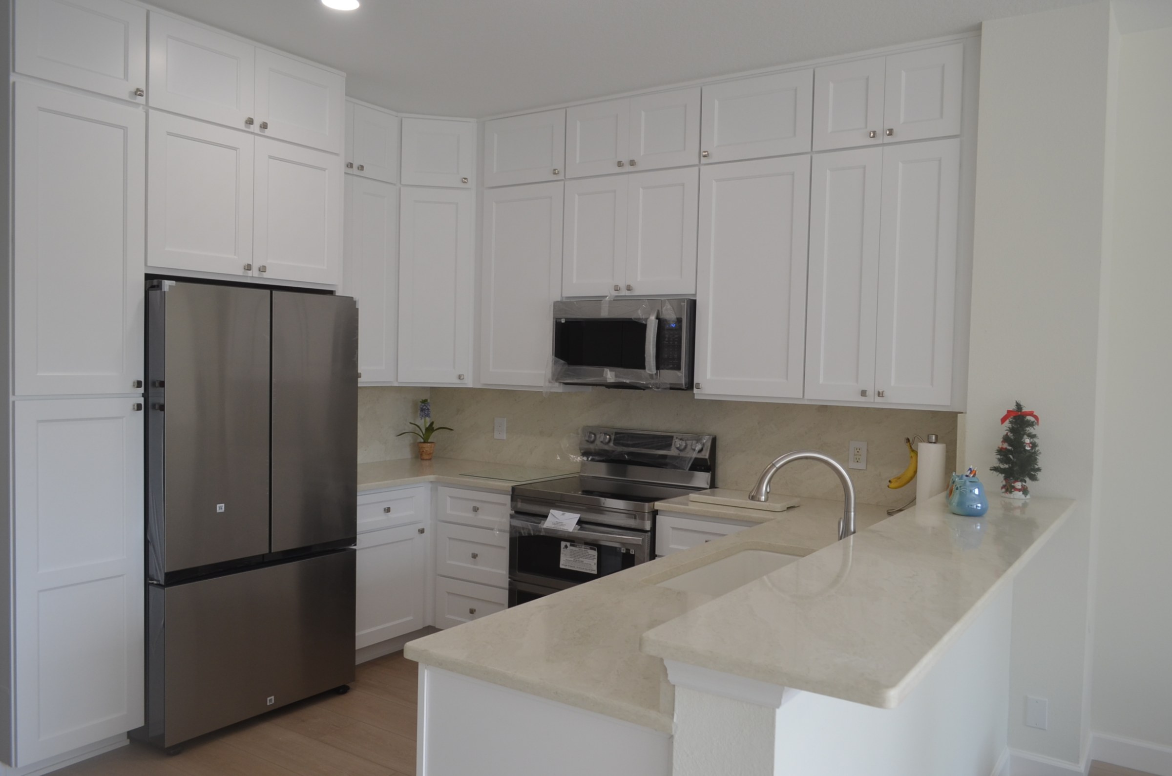 White kitchen cabinetry layout