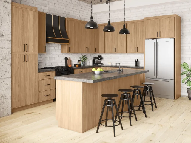 Oslo Oak Slim Shaker kitchen cabinets