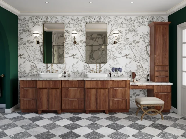 OSLO Classic Walnut Slim Shaker bathroom vanity cabinets