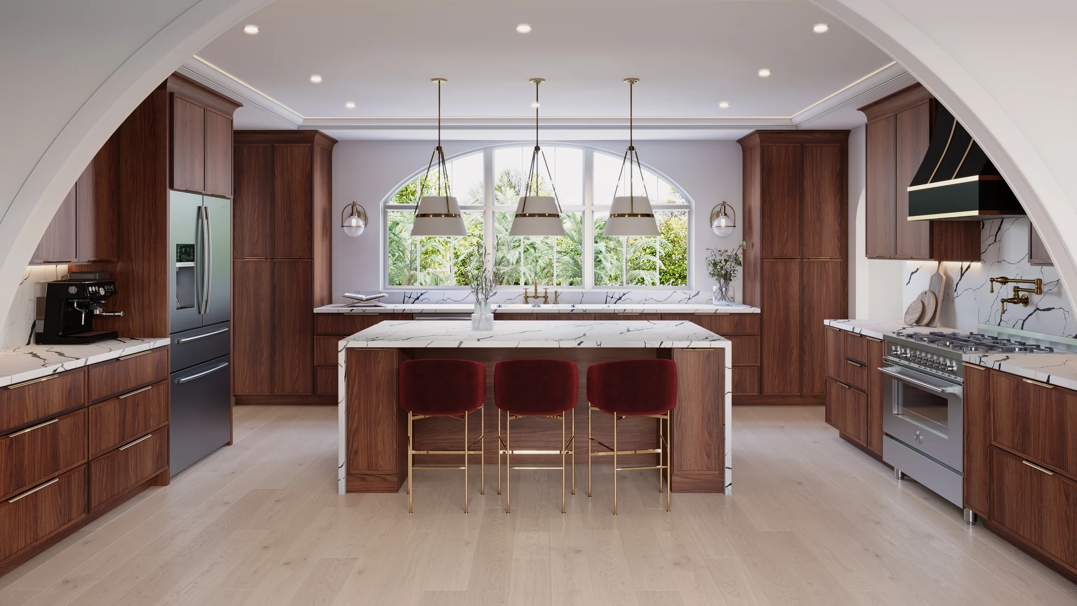 Walnut Slim Shaker kitchen cabinetry