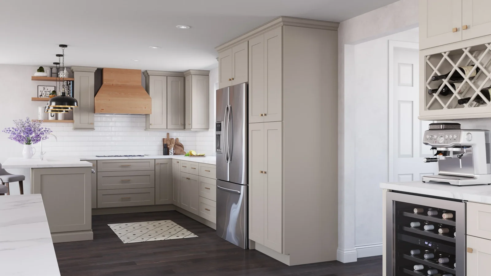 Shaker Sand kitchen cabinets