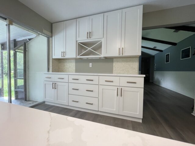 Completed Compact White Kitchen Cabinetry Upgrade